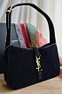 Женская чёрная замшевая сумка Yves Saint Laurent 25x13 см