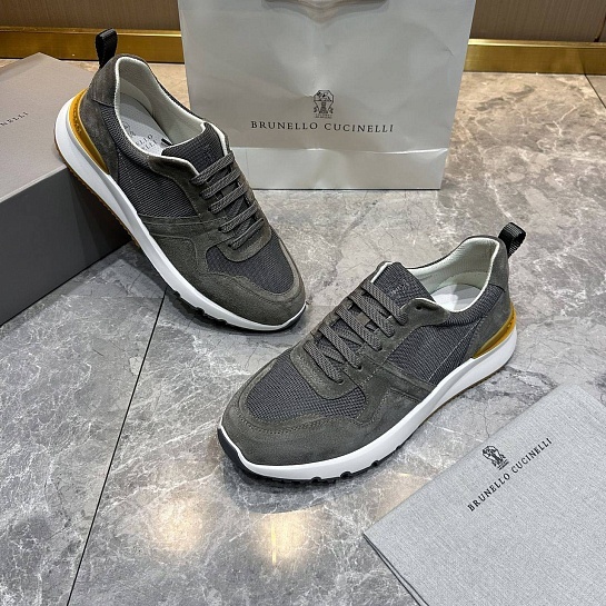 Мужские комбинированные кроссовки Brunello Cucinelli