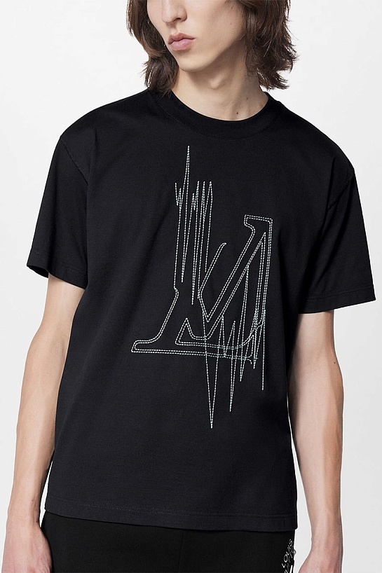 Чёрная оверсайз футболка Louis Vuitton Frequency Graphic