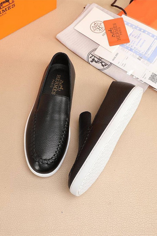 Мужские кожаные лоферы Hermes Julian - Black