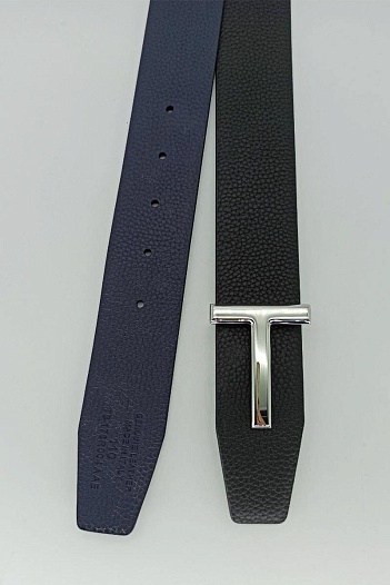 Кожаный чёрный ремень Tom Ford (ширина 3.8 см, длина 115 / 120 см)   