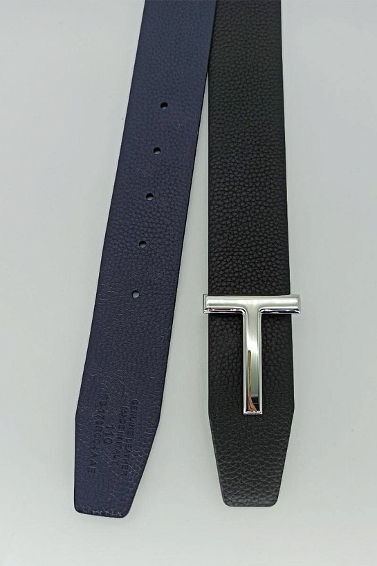 Кожаный чёрный ремень Tom Ford (ширина 3.8 см, длина 115 / 120 см)