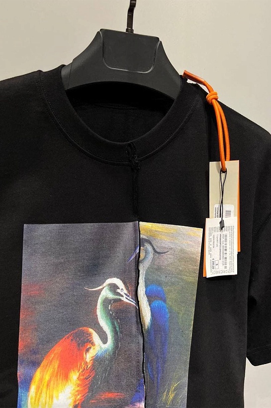 Чёрная оверсайз футболка Heron Preston Split Light Herons