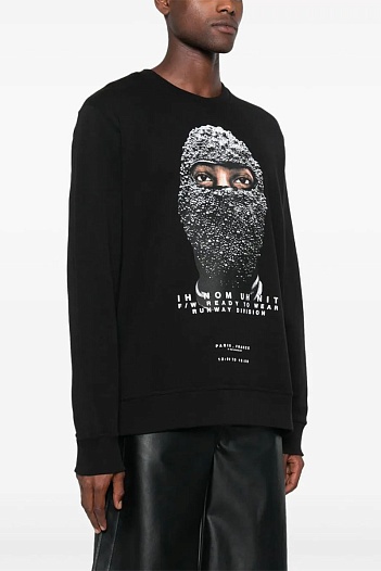 Мужской чёрный свитшот Ih Nom Uh Nit Black Mask logo-print   