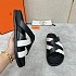 Мужские шлёпанцы Hermes Kazimir - Black / White