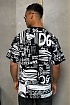 Чёрная оверсайз футболка Dolce & Gabbana graffiti-print