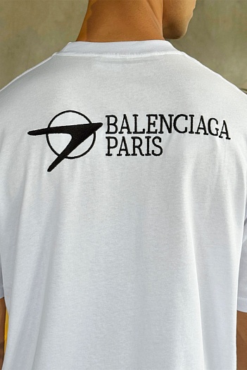 Оверсайз футболка Balenciaga Paris - White   