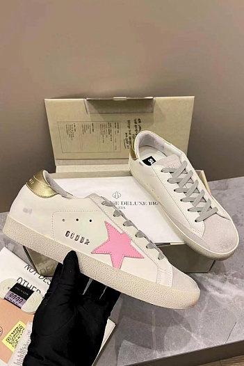 Женские кожаные кроссовки Golden Goose Super Star premium   