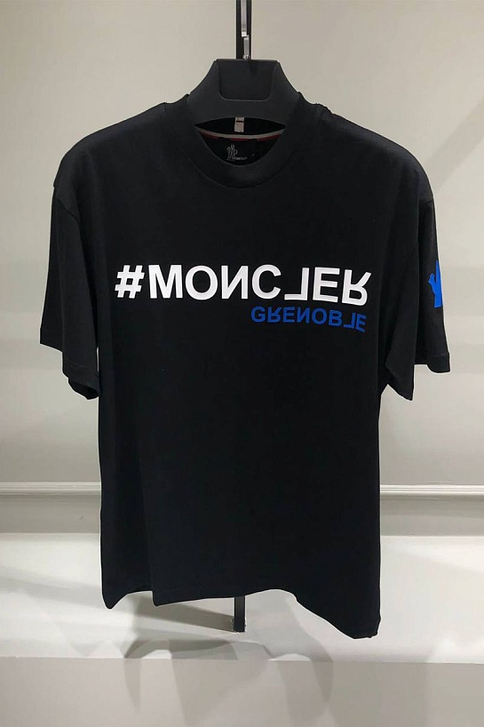 Чёрная оверсайз футболка Moncler Grenoble