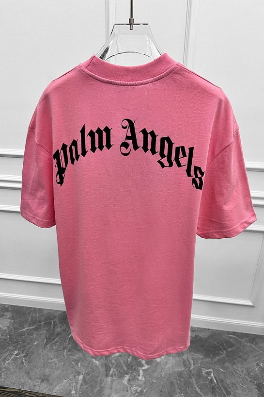 Розовая оверсайз футболка Palm Angels Leopard Bear