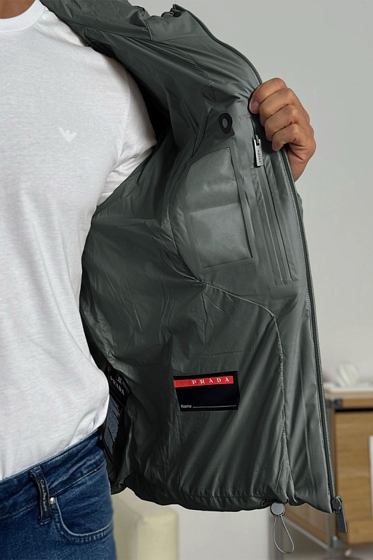 Мужской пуховик Prada Linea Rossa - Grey