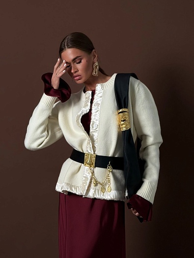 Женский белый жакет Ganni   