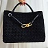 Замшевая чёрная сумка Bottega Veneta 30x23 см