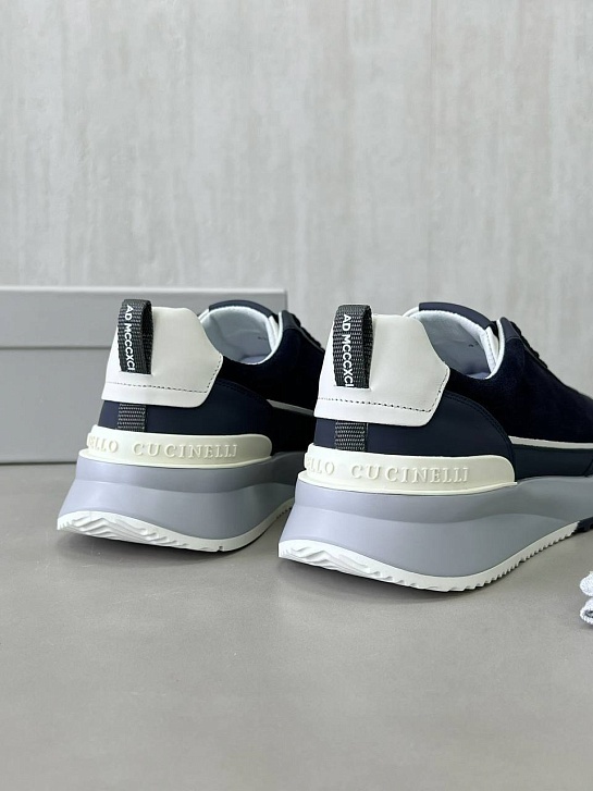 Замшевые кроссовки Brunello Cucinelli Premium - Navy