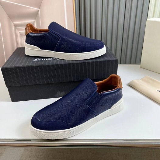 Мужские кожаные слипоны Ermenegildo Zegna   