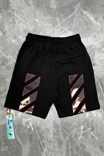 Мужские чёрные шорты Off-White Caravaggio Print   