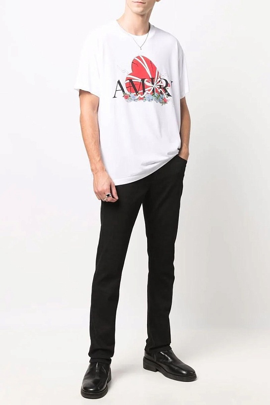 Оверсайз футболка Amiri Broken Heart - White