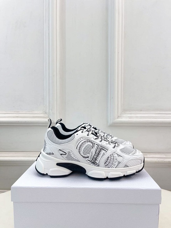 Женские кроссовки Dior Chrono Premium - White / Grey