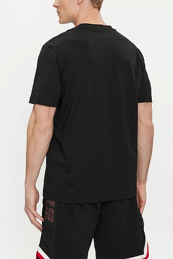 Мужская чёрная футболка Hugo Boss sporty logo   
