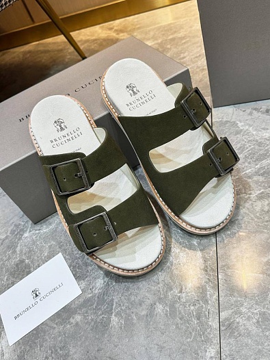 Замшевые шлёпанцы Brunello Cucinelli Urban   