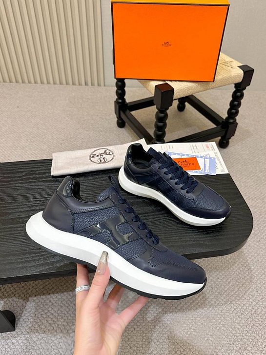 Мужские кожаные кроссовки Hermes