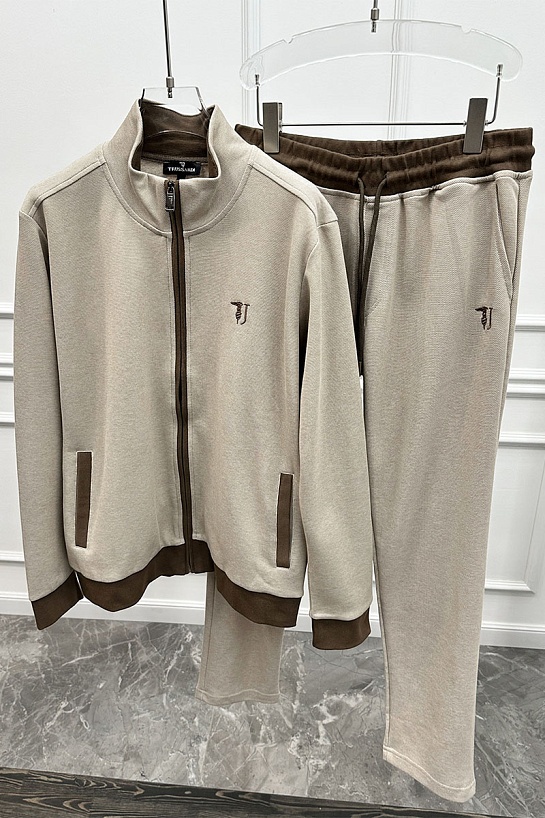Мужские штаны Trussardi embroidered logo - Beige