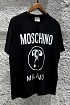 Чёрная оверсайз футболка Moschino Double Question Mark Logo