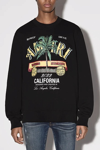 Чёрный мужской свитшот Amiri Rum Label logo-print   
