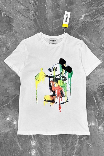 Белая футболка Iceberg Mickey Mouse   