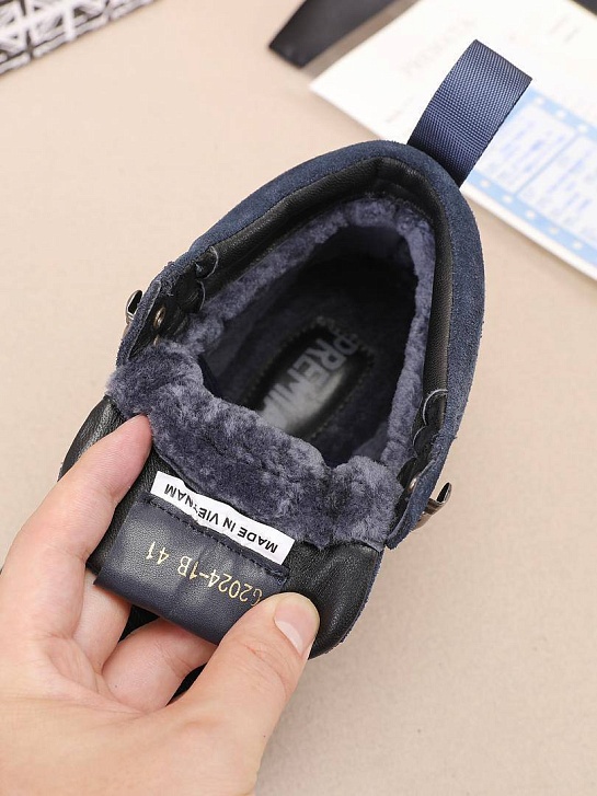 Замшевые кроссовки с мехом Premiata high-top - Navy