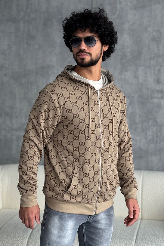 Двусторонняя кофта Gucci GG monogram - Beige