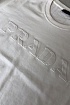 Белая мужская футболка Prada embossed logo