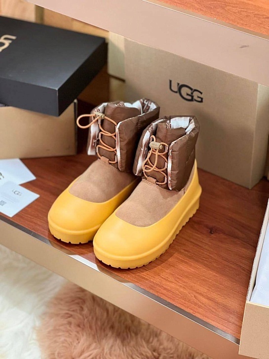 Женские замшевые ботинки UGG Classic Maxi Toggle Mini - Chestnut