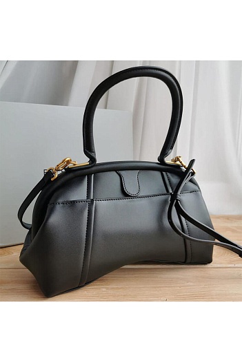 Кожаная сумка Balenciaga Frame S 29x18 см Black / Gold   