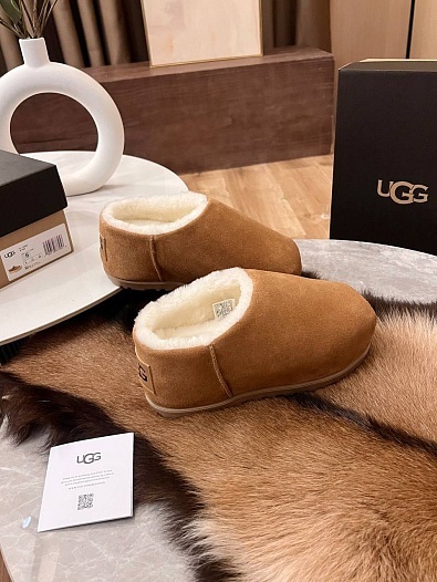 Женские слипоны с мехом UGG Tasman - Chestnut   