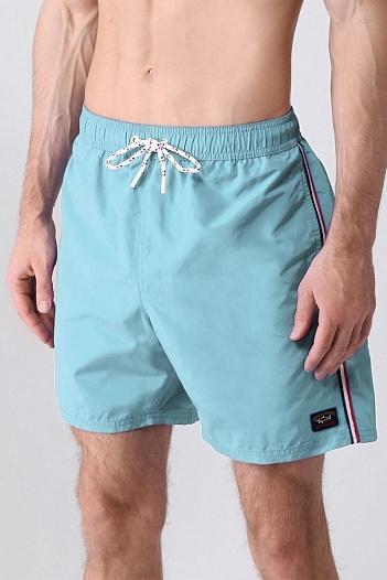 Шорты голубого цвета Paul & Shark logo-patch   