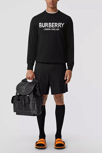 Мужской джемпер Burberry logo-intarsia - Black   
