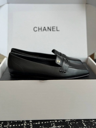 Женские кожаные лоферы Chanel premium   
