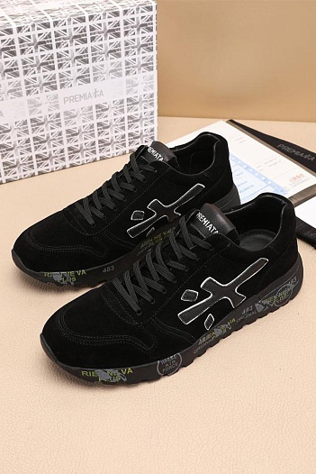 Чёрные замшевые кроссовки Premiata Mick   