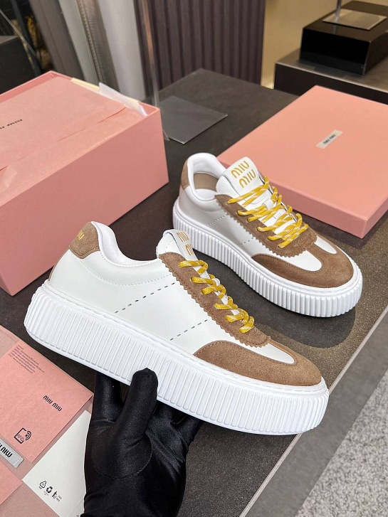 Женские комбинированные кроссовки MIU MIU Premium