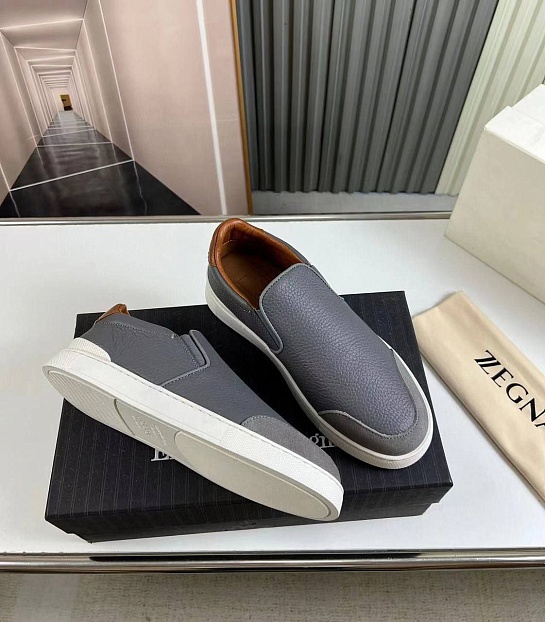 Мужские кожаные слипоны Ermenegildo Zegna