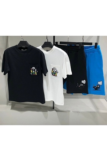 Синие мужские шорты Moschino embroidered   