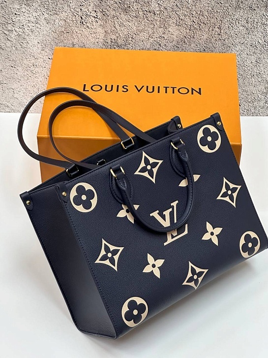 Женская сумка Louis Vuitton Onthego MM Premium 35x27x14 см - Navy
