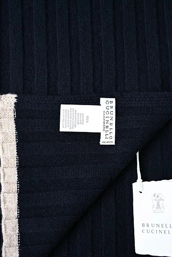 Кашемировый шарф Вrunеllо Сuсinеlli premium - Dark Blue   