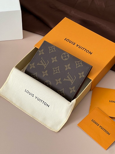 Кожаная обложка для паспорта Louis Vuitton Premium 14x9.5x1.5 см   