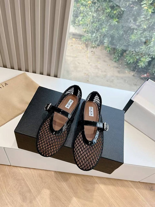 Женские плетёные балетки Alaia Premium - Black