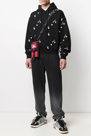 Мужская чёрная кофта Off-White logo all-over   