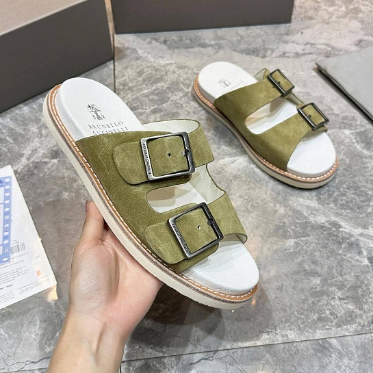 Замшевые шлёпанцы Brunello Cucinelli Urban