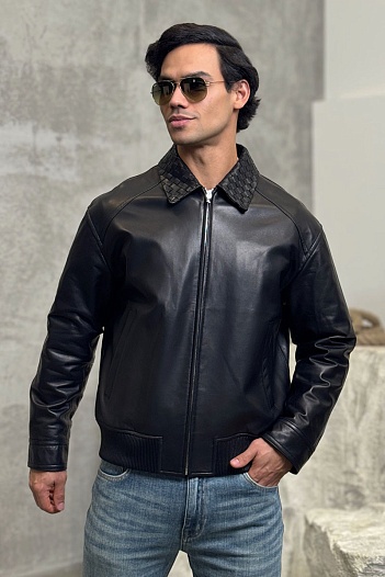 Мужская кожаная куртка Bottega Veneta premium   