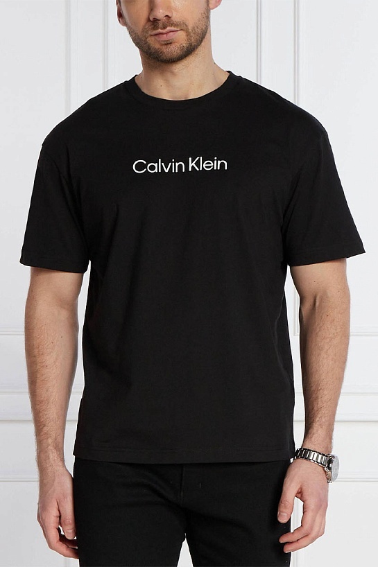 Мужская чёрная футболка Calvin Klein logo-print